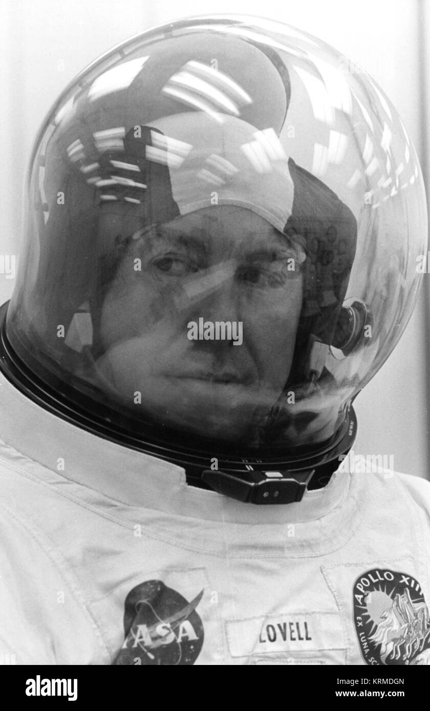 Jim Lovell im Anzug - bis Stockfoto