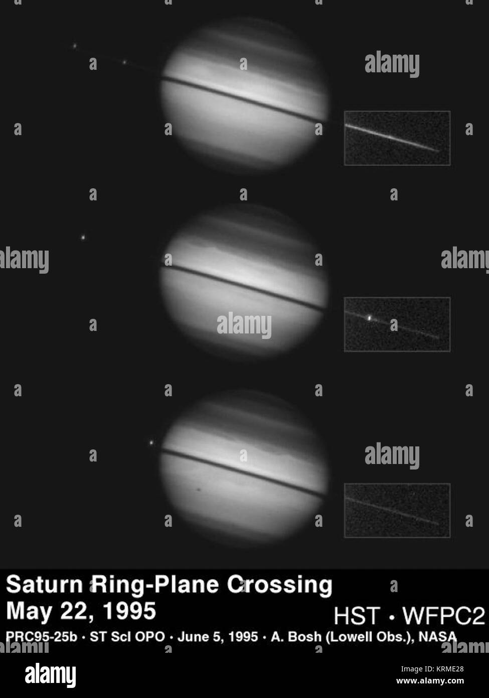 PIA 01276 Hubble Views Saturn Ring-Plane Kreuzung Stockfoto