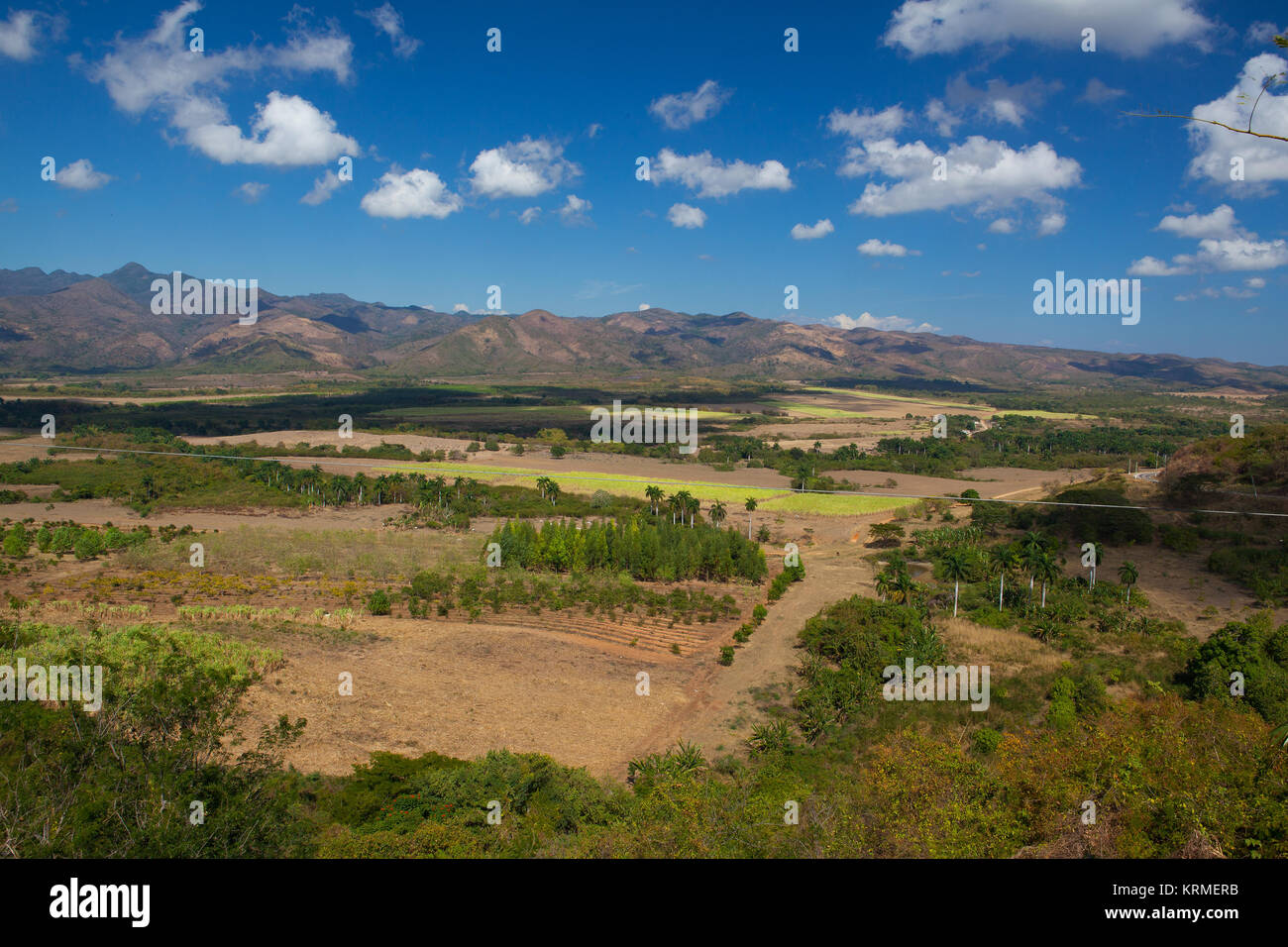 Blick auf das Valle de Los Ingenios Tal auf die Zuckerplantage, Kuba Stockfoto