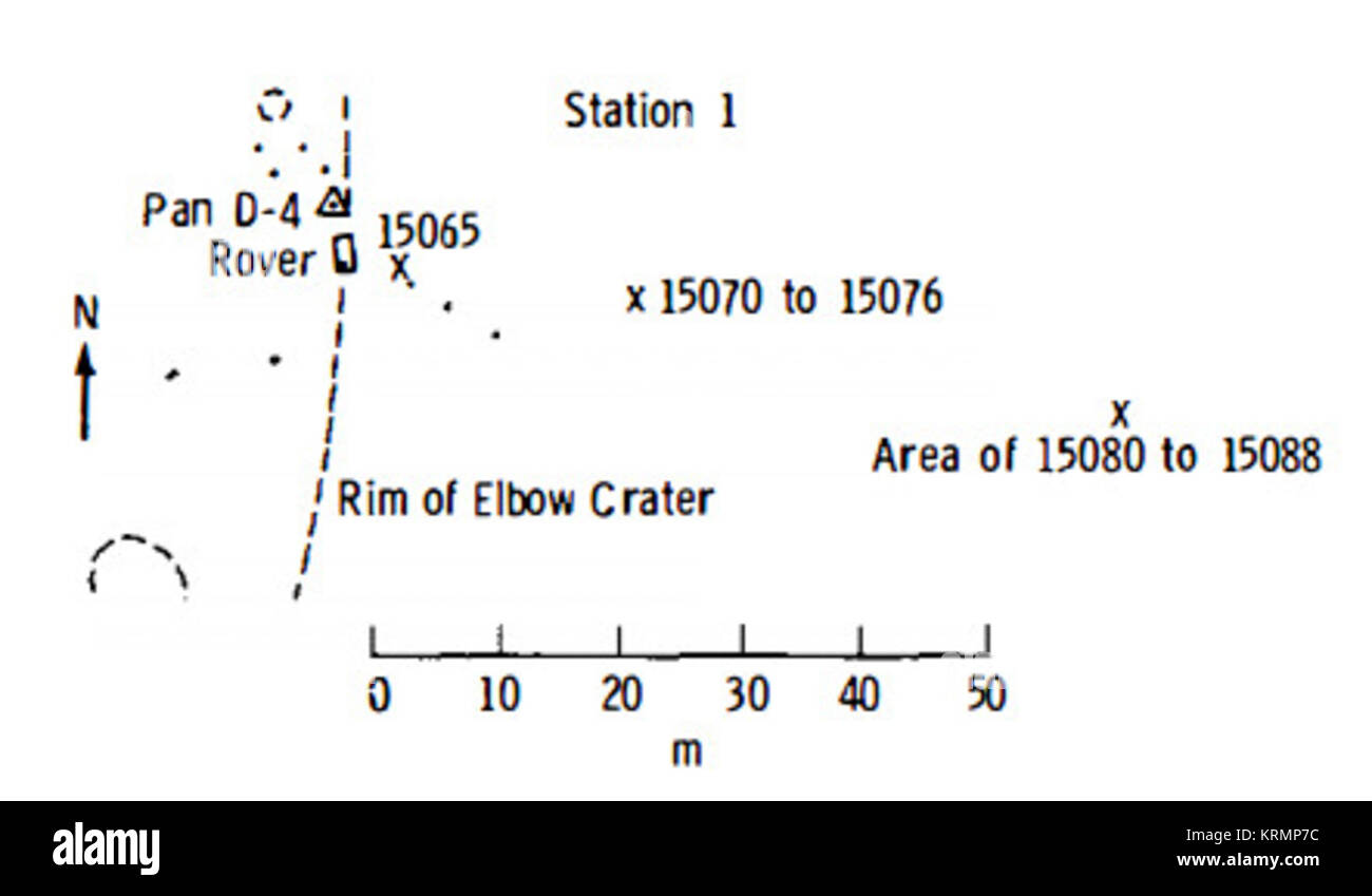 15 PSR Abb. 5-56 Planimetrische Karte Station 1. Stockfoto