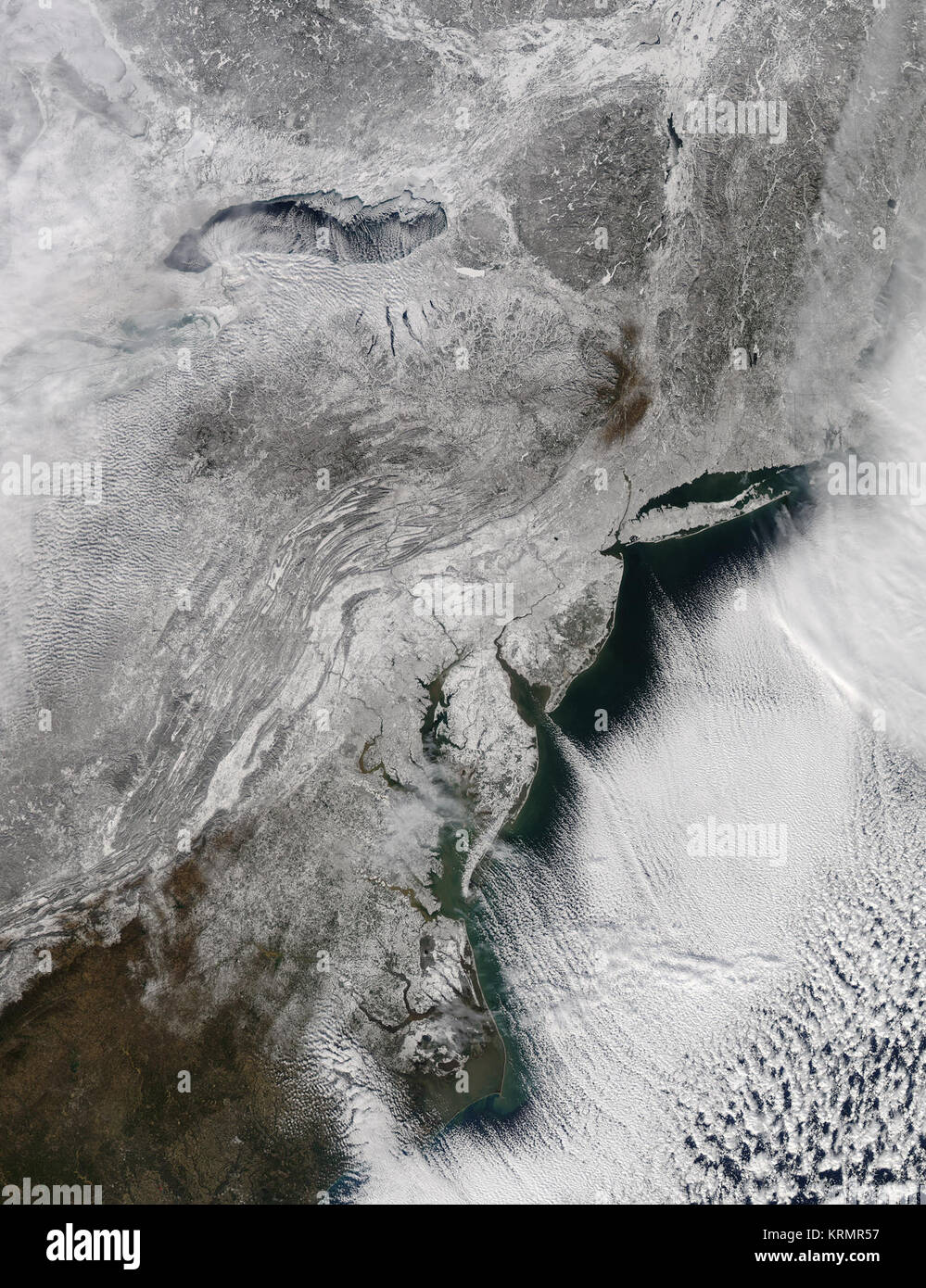 NASA's Aqua Satellite sieht eine nordöstliche Snowy Decke (12105542743) Stockfoto