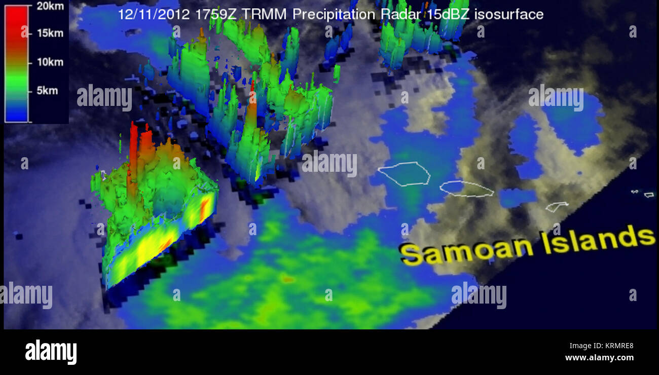 Die NASA-Satelliten TRMM erfasst einen 3-D-Optik im Tropical Cyclone Evan (8270289680) Stockfoto
