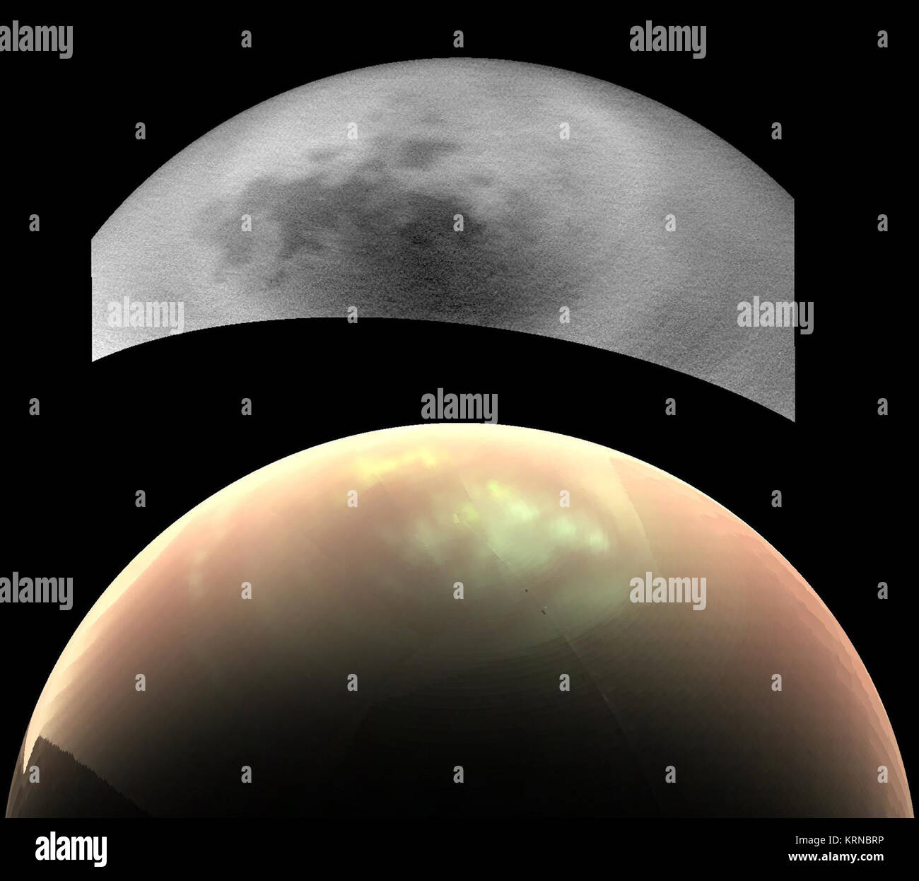 PIA 21054 - Titan's Geheimnis Wolken Stockfoto