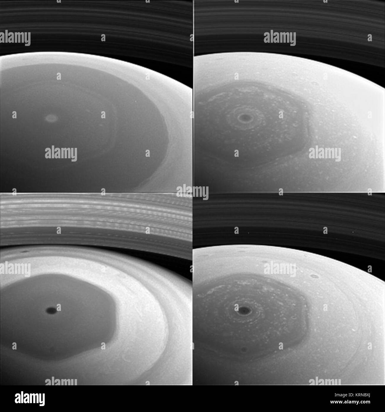 PIA 21053 - saturnische Hexagon Collage Stockfoto