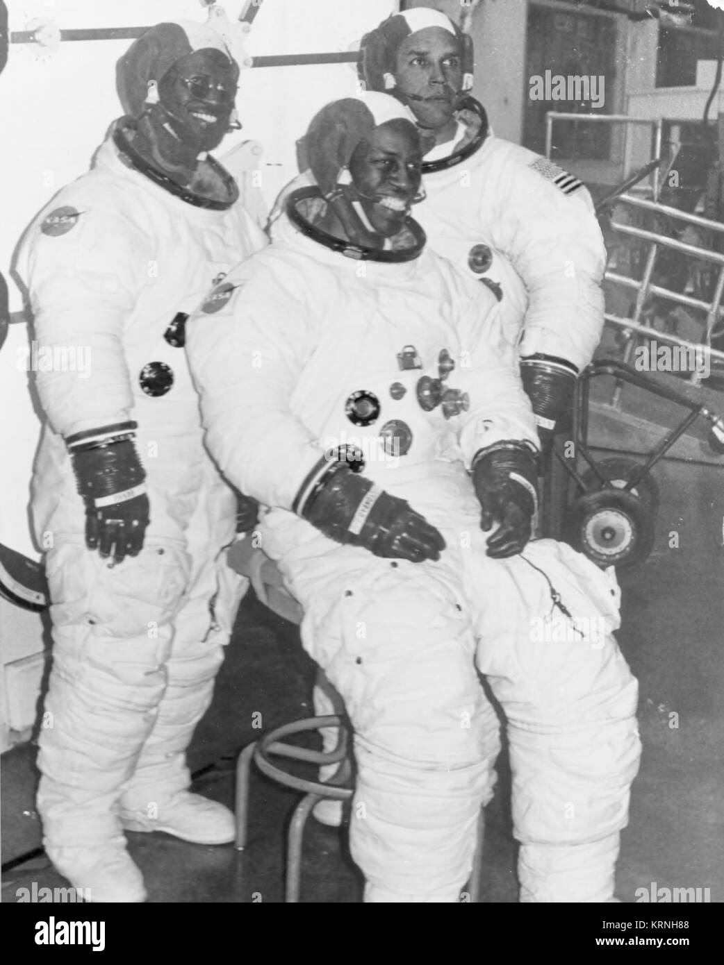 Astronautenanwärter Ronald McNair, Guion Bluford, und Frederick Gregory Stockfoto