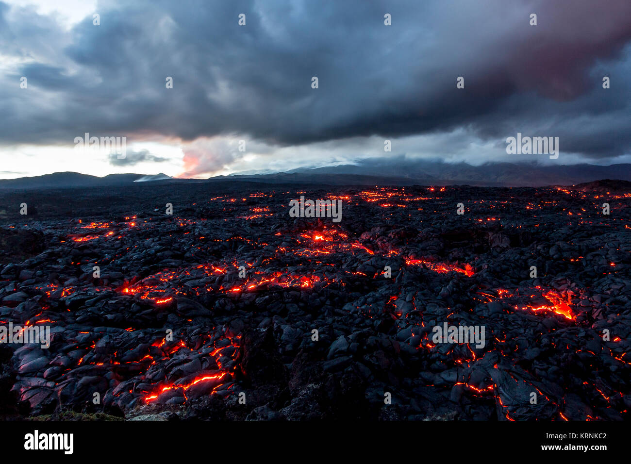 Vulkan Tolbachik. Die Lavafelder. Russland, Kamtschatka, das Ende der Eruption des Vulkans Tolbachik, August 2013 Stockfoto