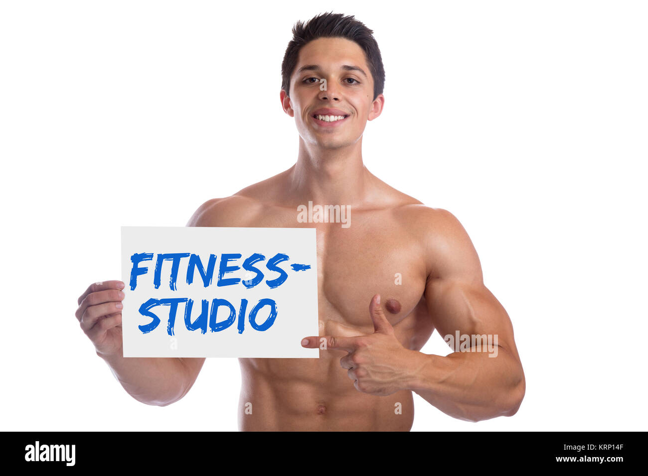 Bodybuilding Bodybuilder muskeln fitness Fitnessstudio shield Body building Mann muskulös Stockfoto