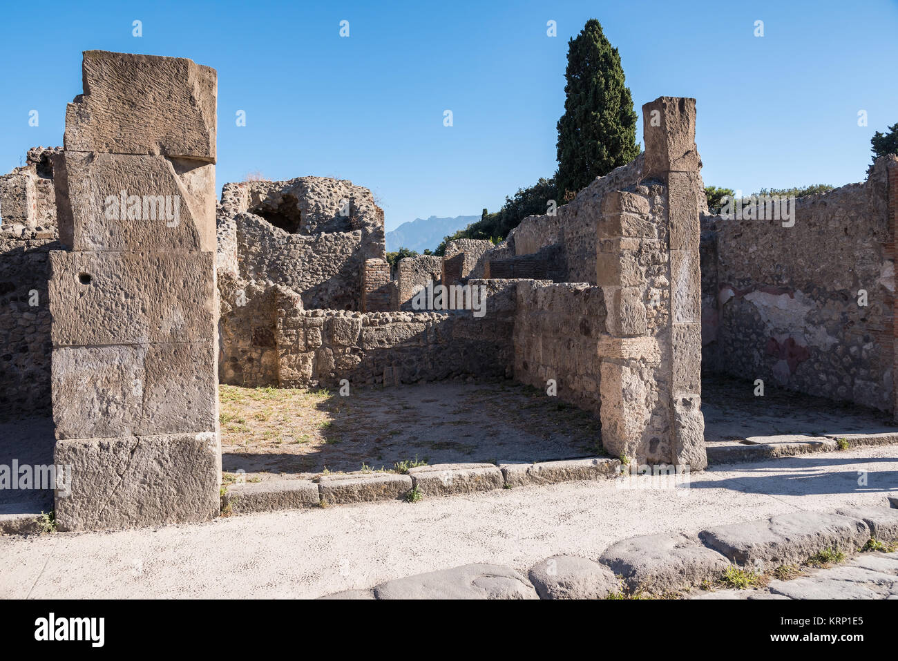 Ruinen von Pompeji, die antike römische Stadt Stockfoto