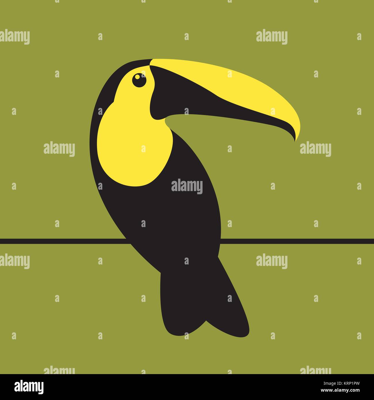 Toucan vogel Vektor-illustration Flat Style Profil ansehen Stock Vektor