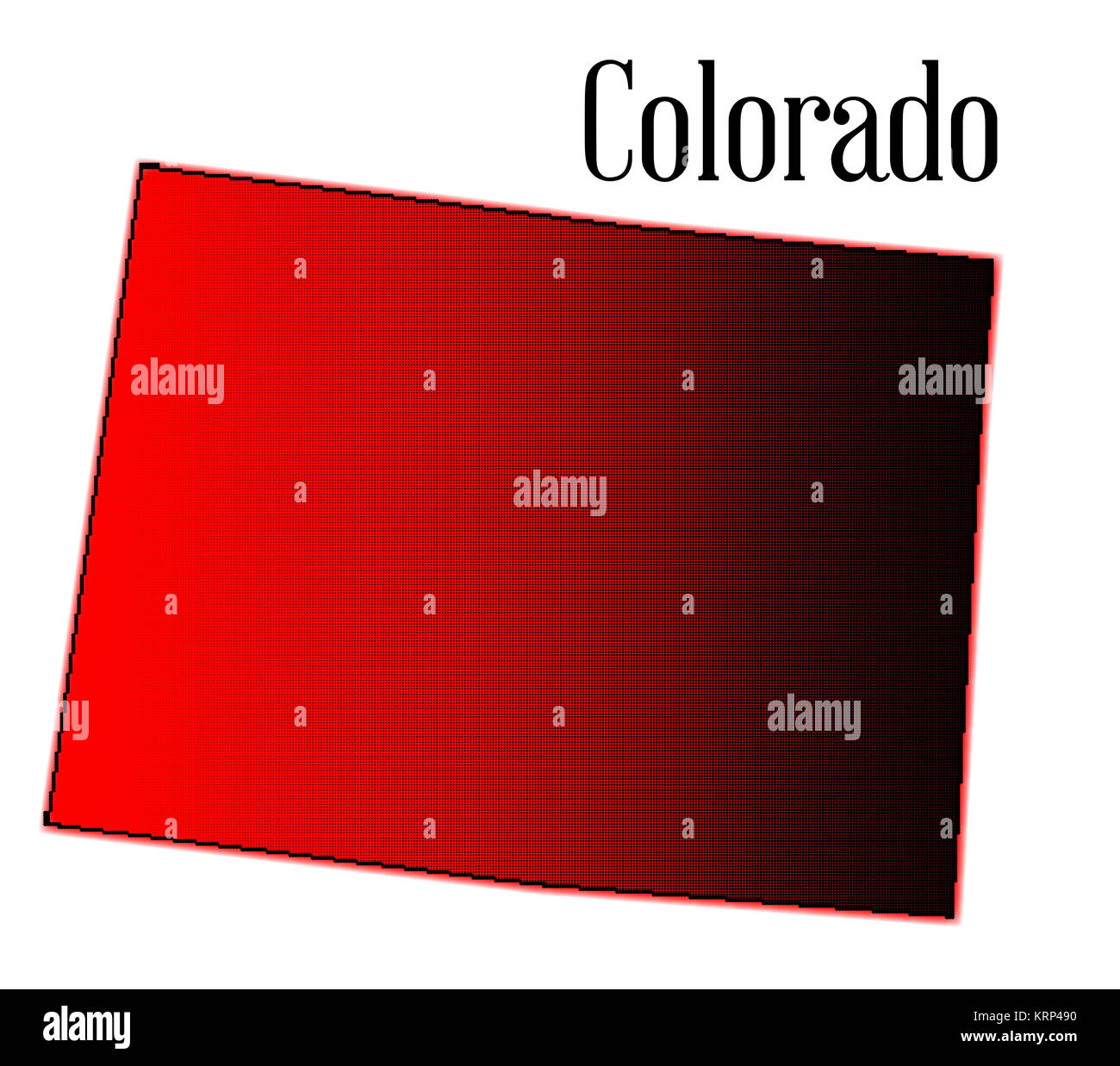 Colorado Karte Halbton Stockfoto