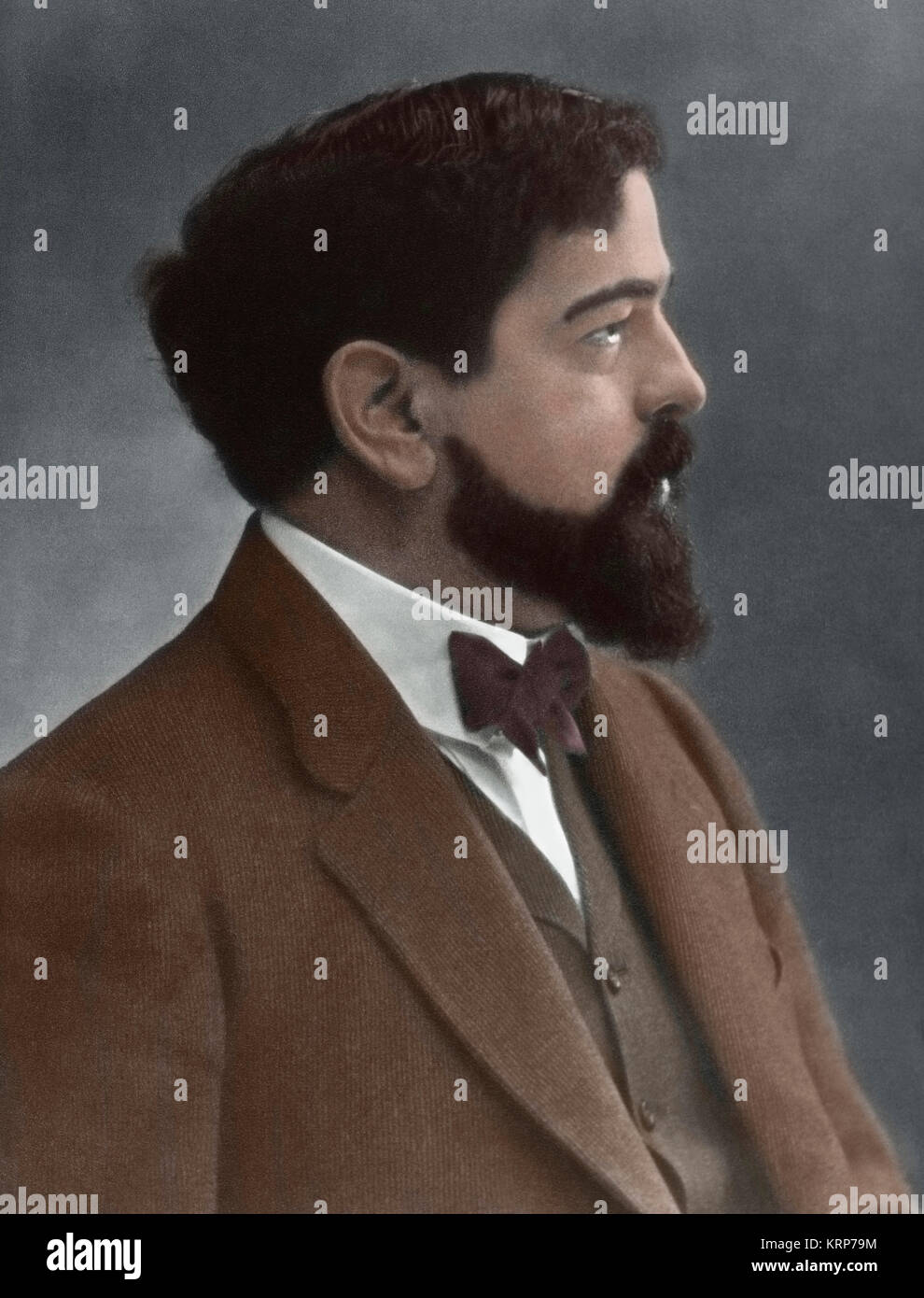 Claude Debussy (1862-1918). Französischen Komponisten. Porträt. Fotografie. Gefärbt. Stockfoto