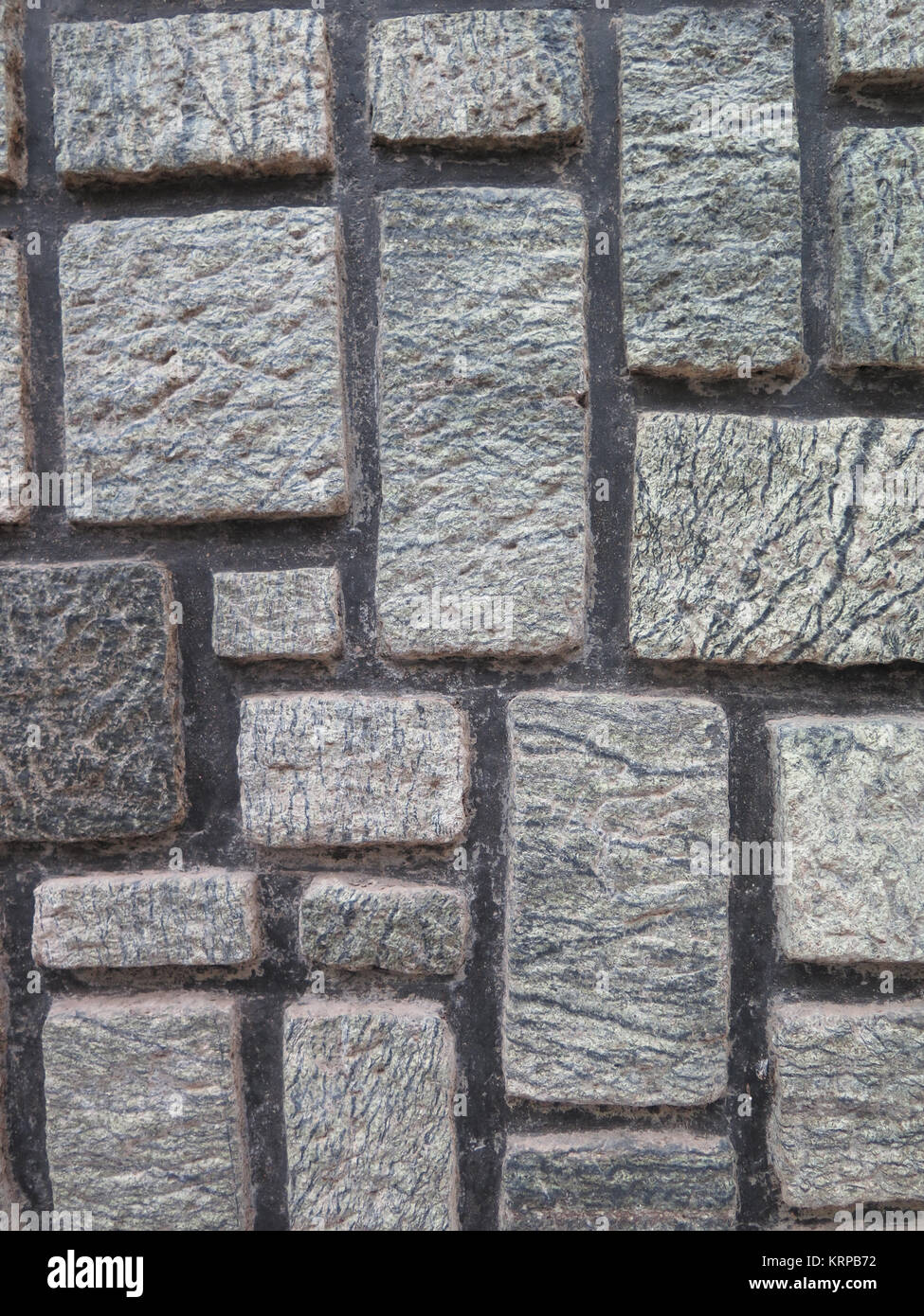 Nahaufnahme der graue rechteckige Block Wand aus Stein im spanischen Stil Stockfoto
