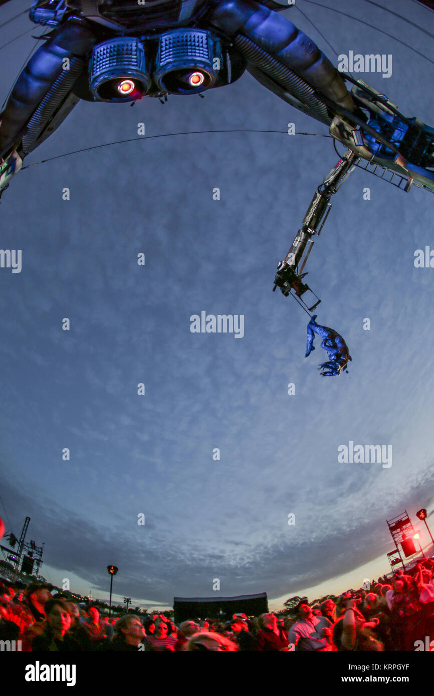 Arcadia auf dem Glastonbury Festival 2017. Bild: Alamy/Charlie Raven Stockfoto