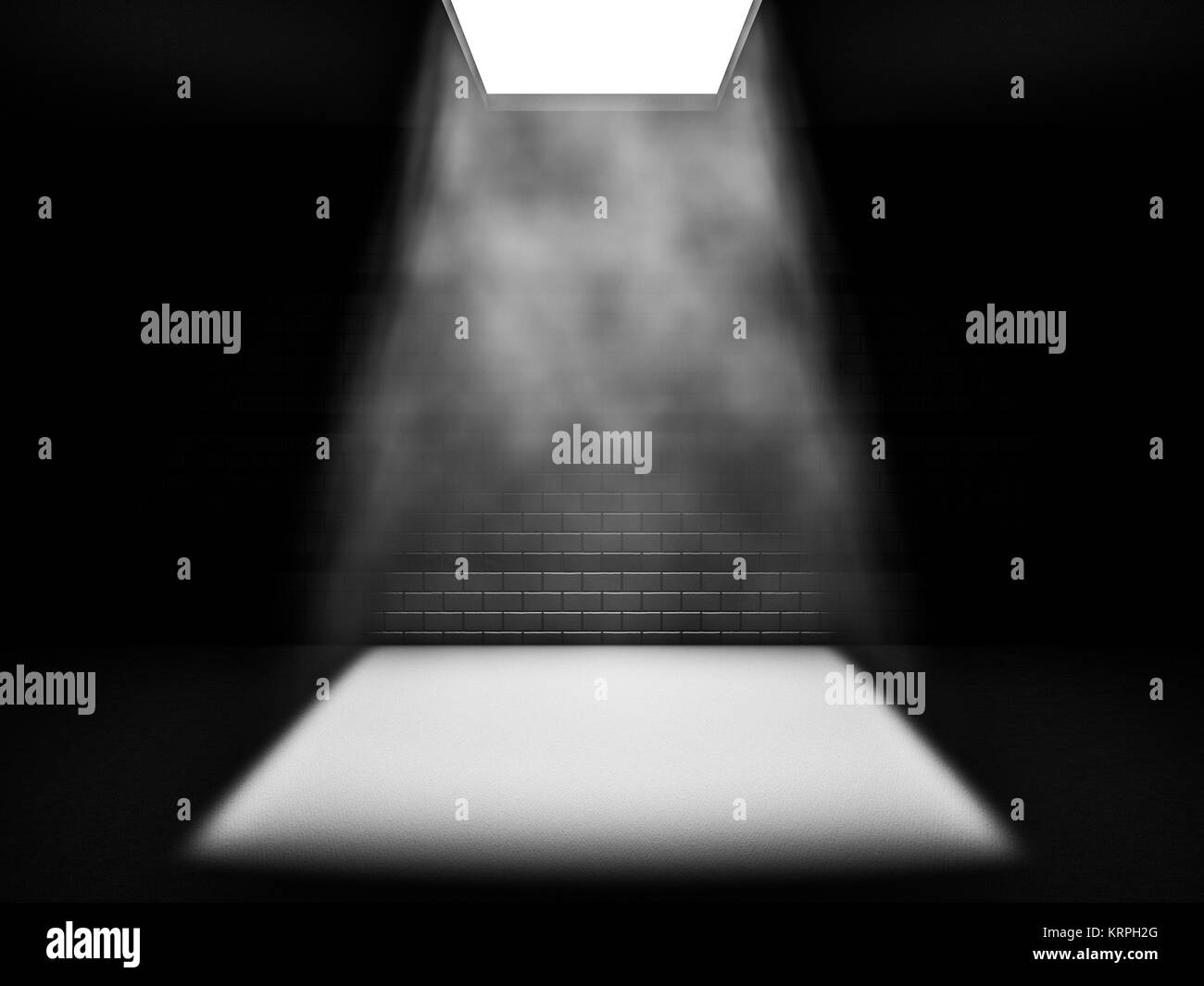 Dunkle konkrete leeren Raum. 3D-Rendering Stockfoto