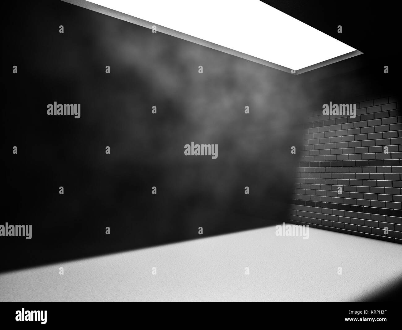 Dunkle konkrete leeren Raum. 3D-Rendering Stockfoto