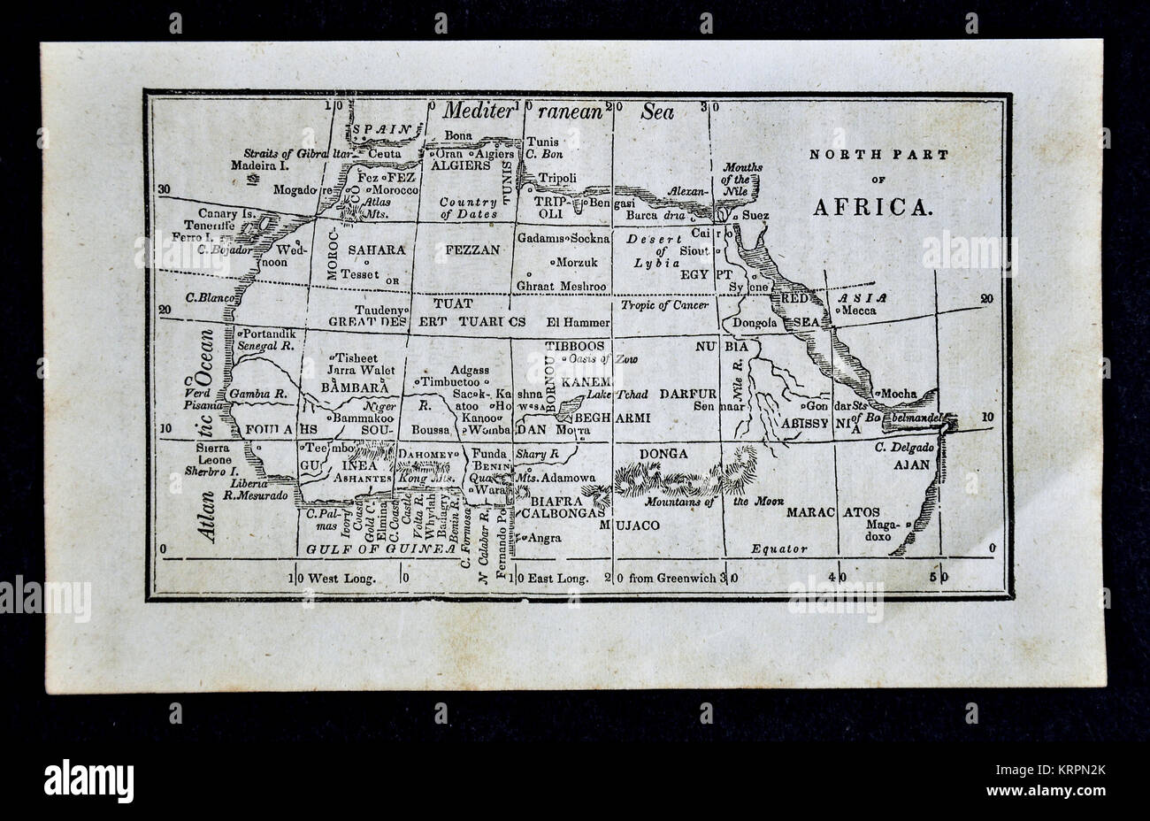 1830 Nathan Hale Karte - Nordafrika Stockfoto