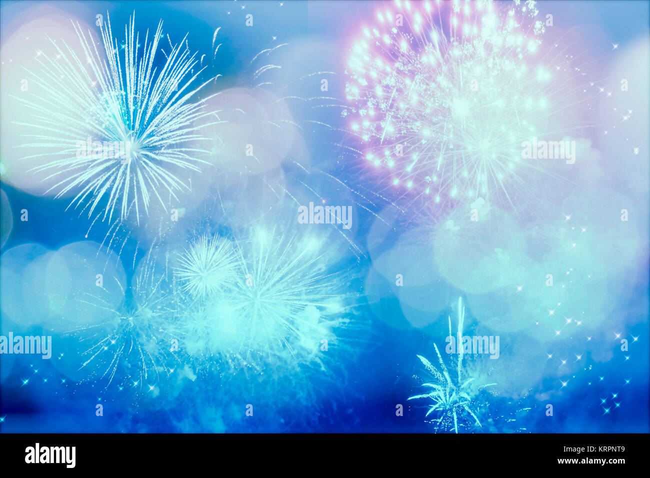 Abstrakte urlaub Hintergrund mit Feuerwerk und Sterne Stockfoto