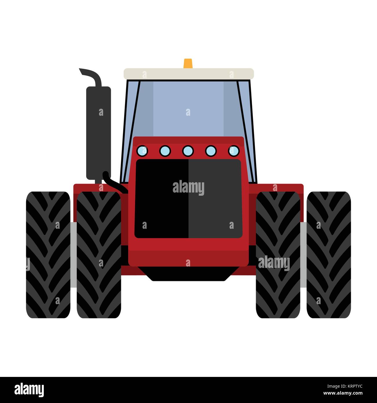 "Big Red Tractor" auf weißem Hintergrund Stock Vektor