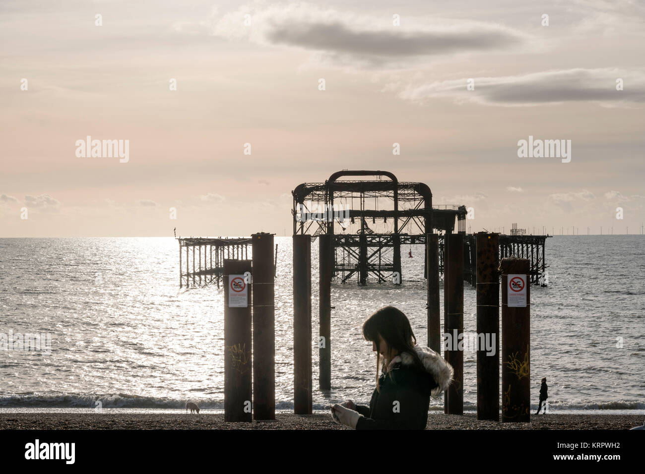 Pier West, Brighton, England Stockfoto