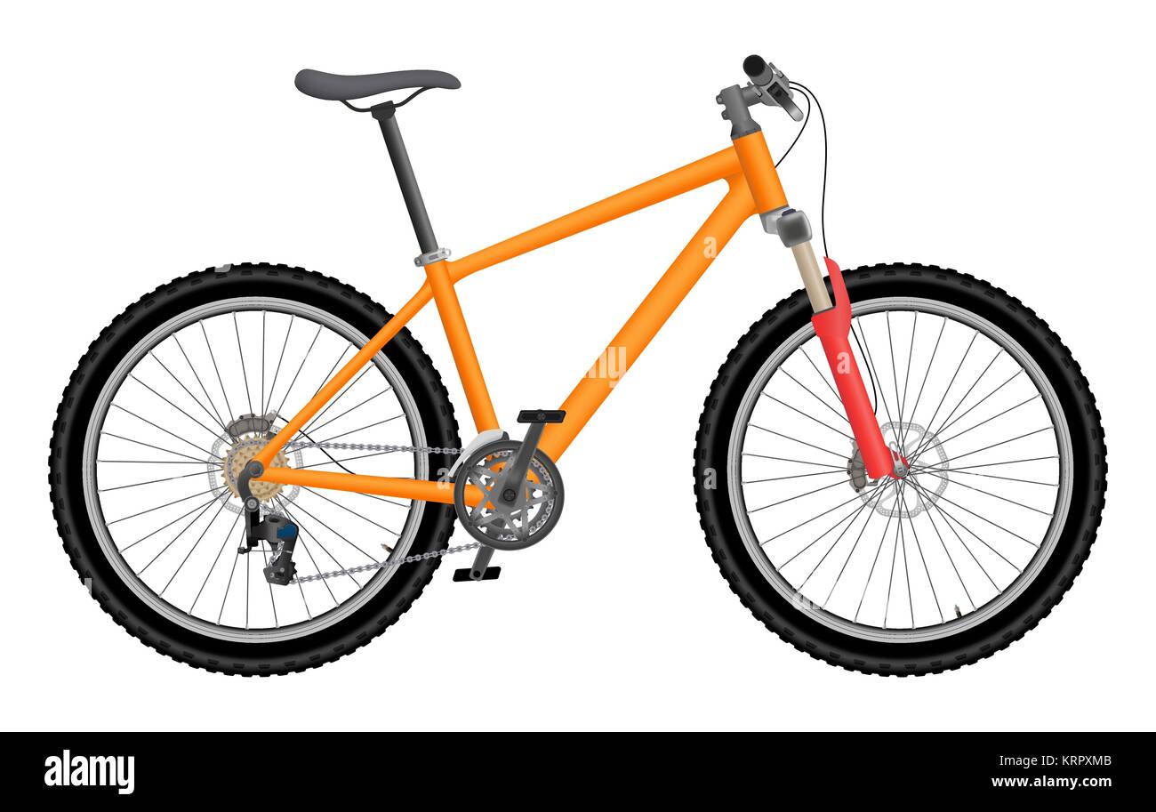 Vector orange Bike auf weißem Hintergrund Stock Vektor