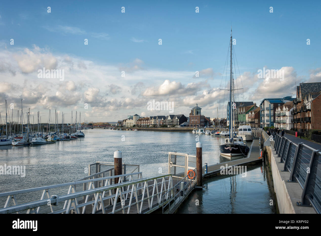 Littlehampton Waterfront auf dem Fluss Arun in West Sussex, UK Stockfoto