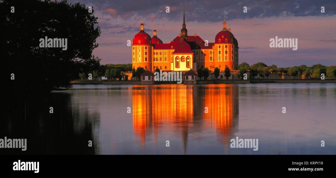 Schloss Moritzburg, in der Nähe von Dresden, Sachsen, Deutschland Stockfoto