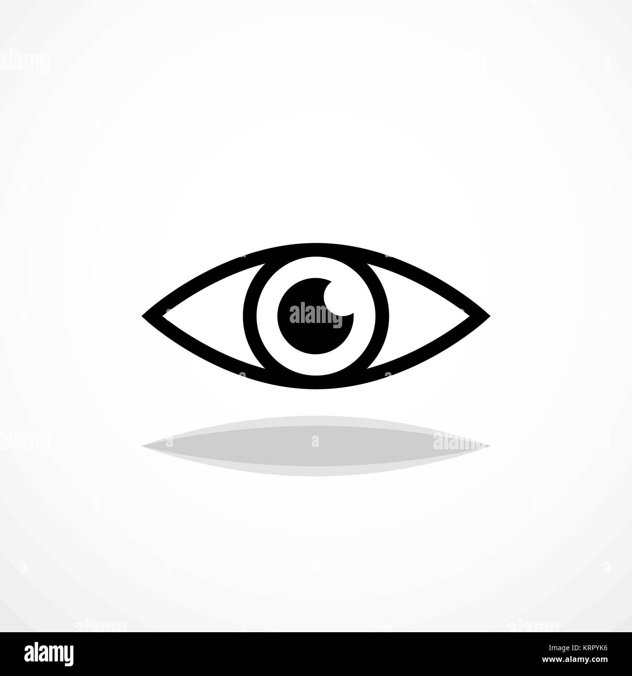 Einfache Auge Symbol. Menschliche Pupille silhouette Abbildung Stock