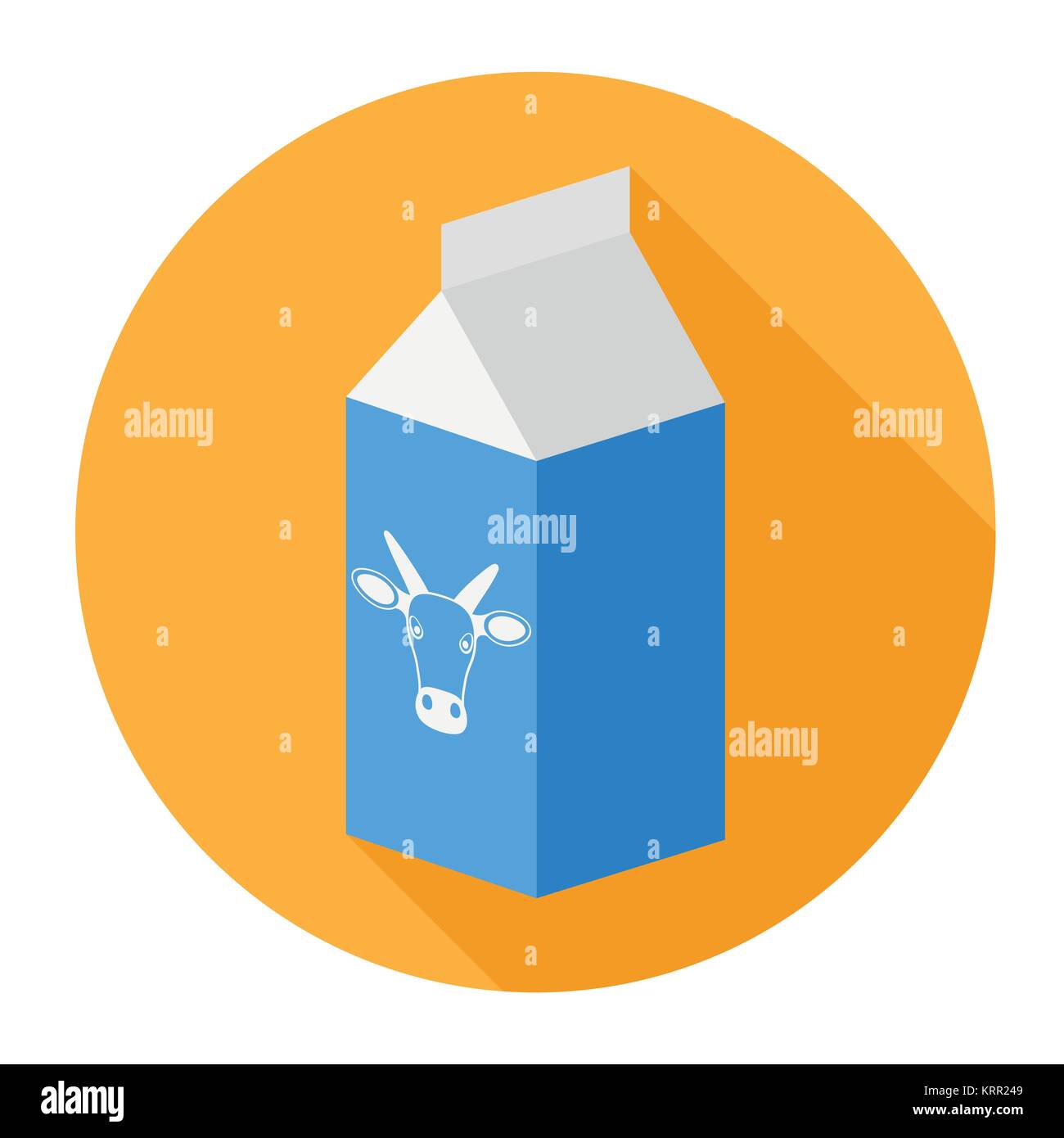 Paket, Milch box-Vektor Symbol in einem gelben Kreis Stock Vektor