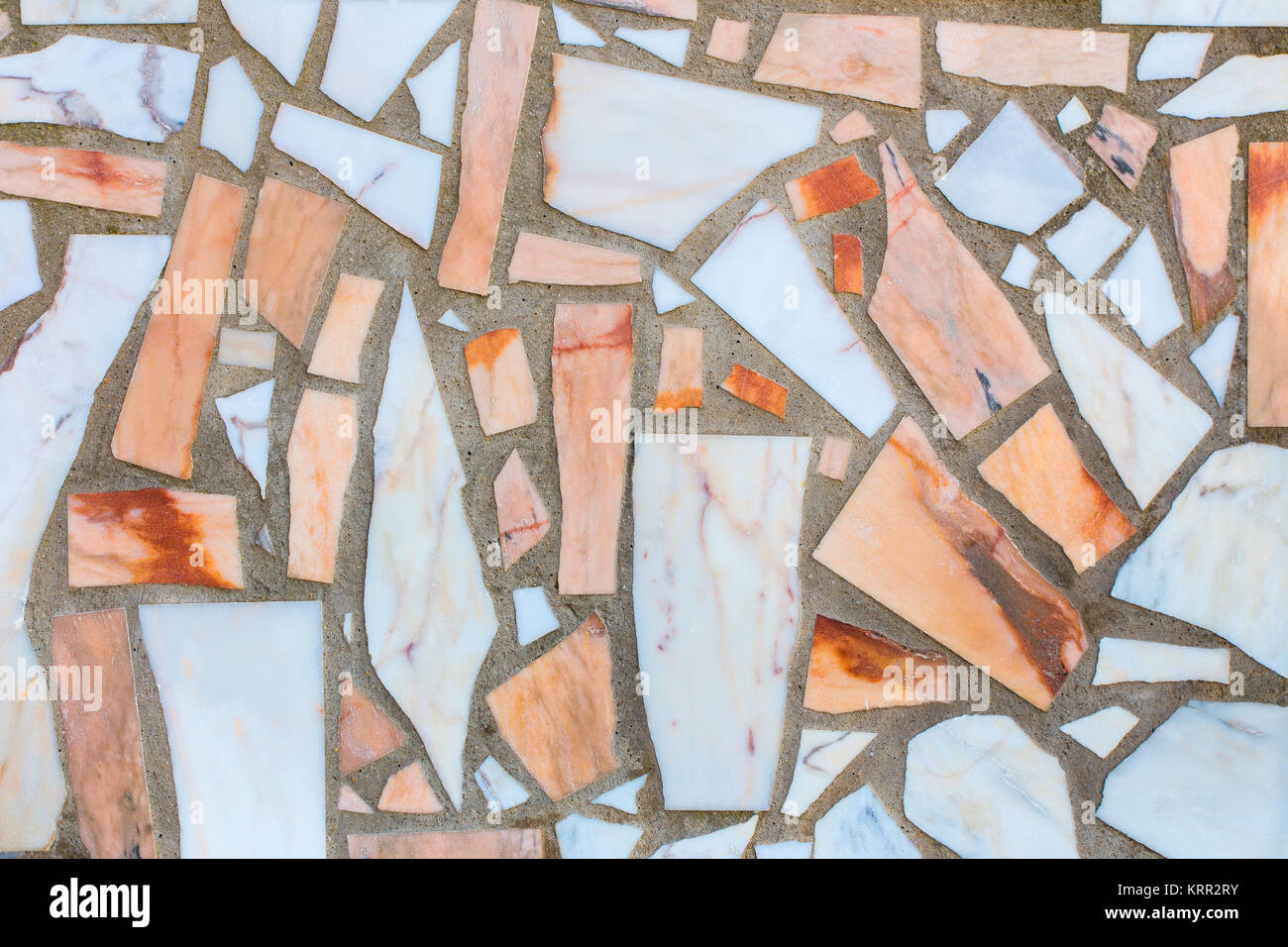 Bunter Marmor Wand mit Zement fas Hintergrund Stockfoto