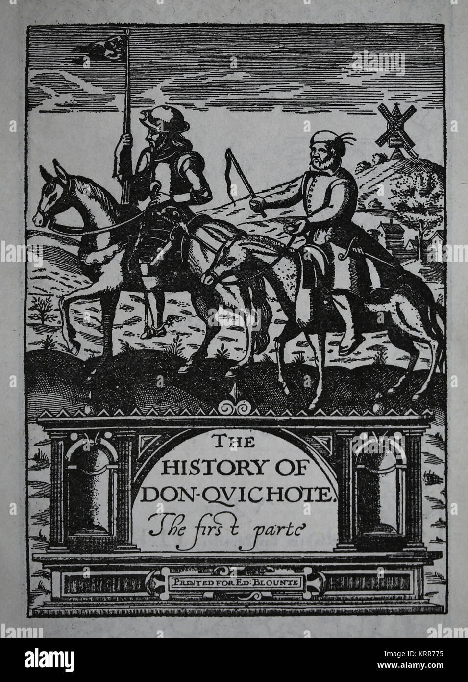 Don Quijote von Miguel de Cervantes. Edition von Thomas Shelton. 1. Teil. Deutsche Ausgabe, 1612. Stockfoto