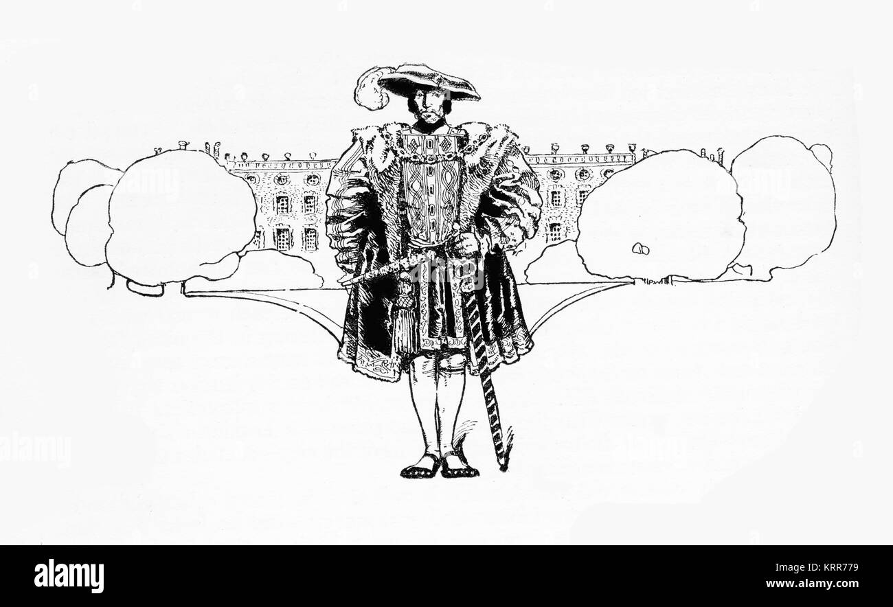 Gravur einer Tudor König von England. Von einem ursprünglichen Gravur in der Geschichte der Historiker der Welt, 1908 Stockfoto
