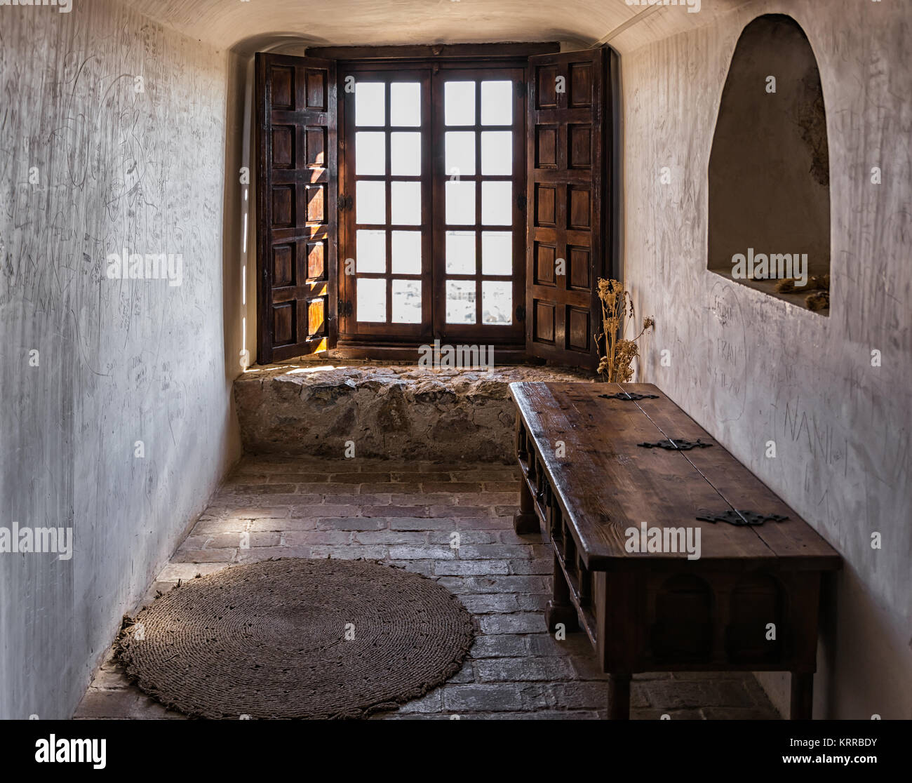 Kleines Zimmer in alten kastilischen Stil dekoriert. Stockfoto