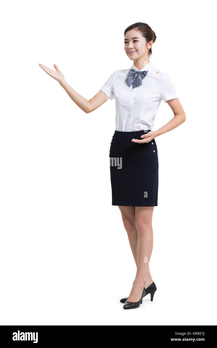 Portrait von lächelnden Airline Stewardess Stockfoto