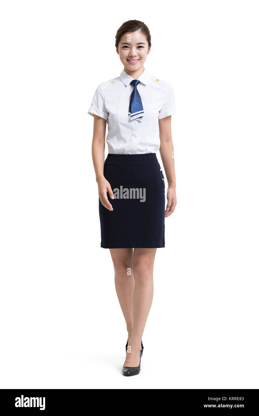 Portrait von lächelnden Airline Stewardess Stockfoto