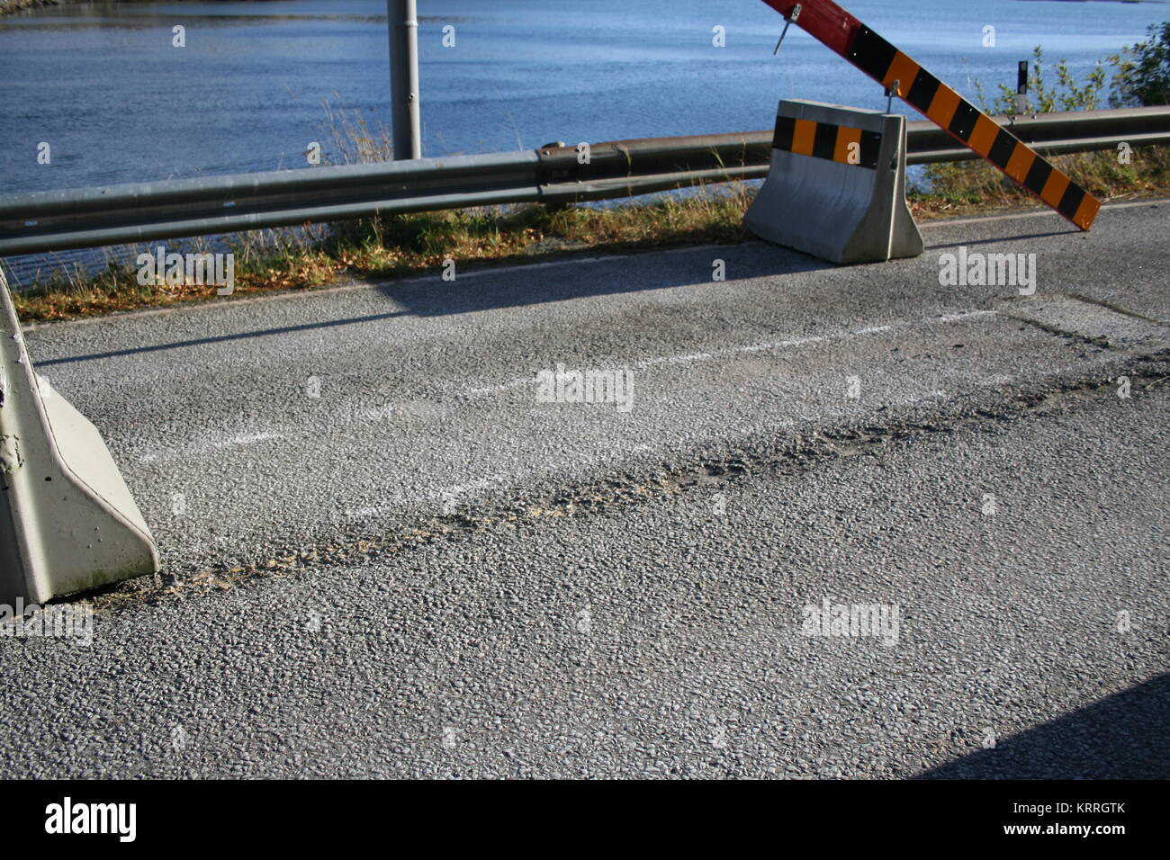 Geöffnet Straßensperre Stockfoto