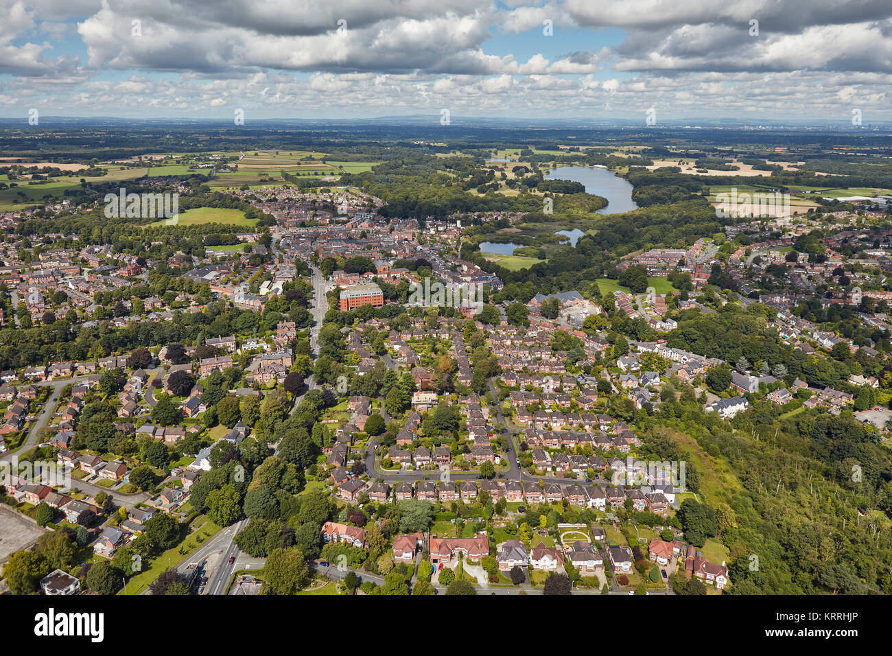 Eine Luftaufnahme des Cheshire Stadt Knutsford Stockfoto