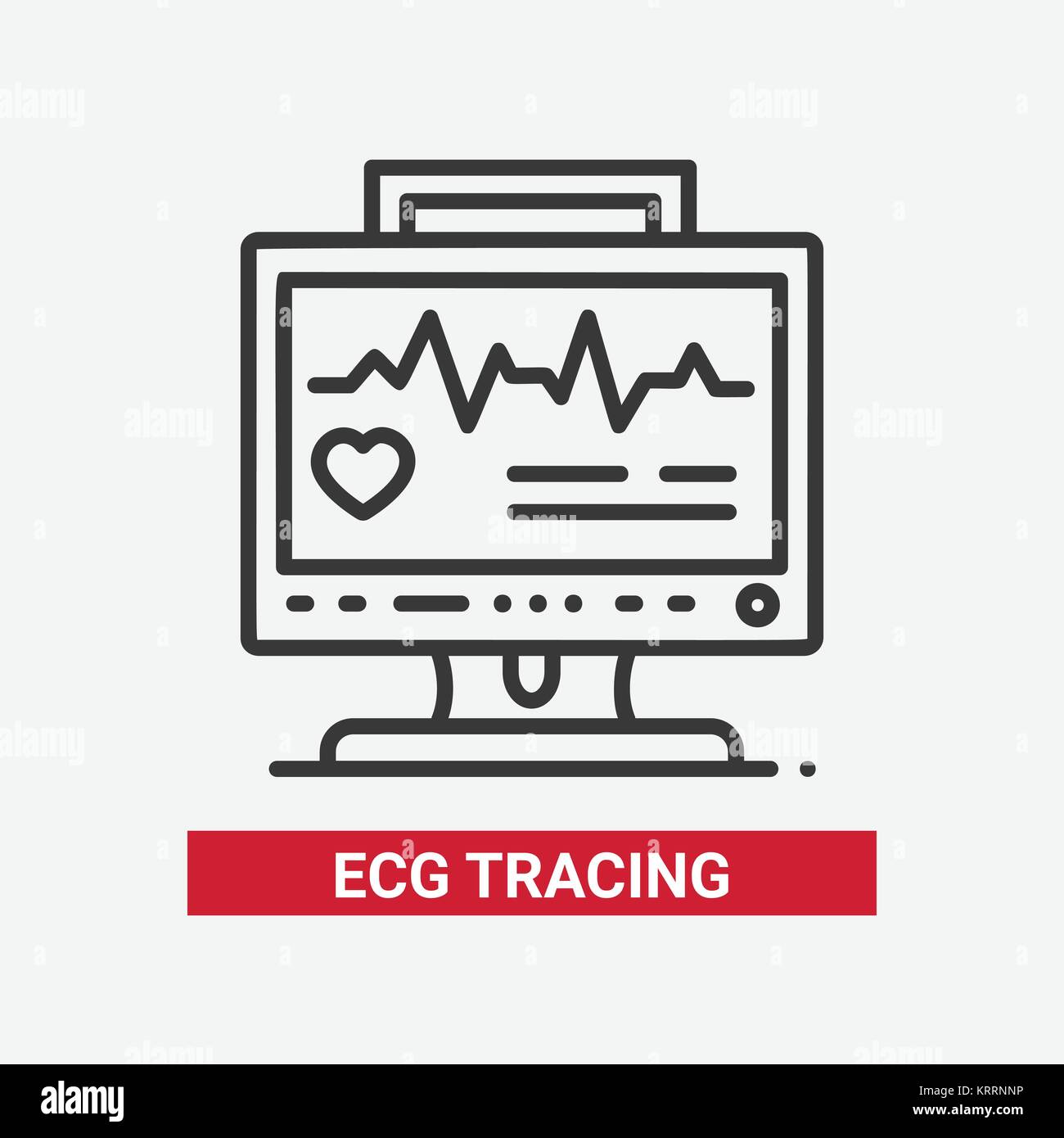 Ekg-Aufzeichnung - Line Design einzelner isolierter Symbol Stock Vektor