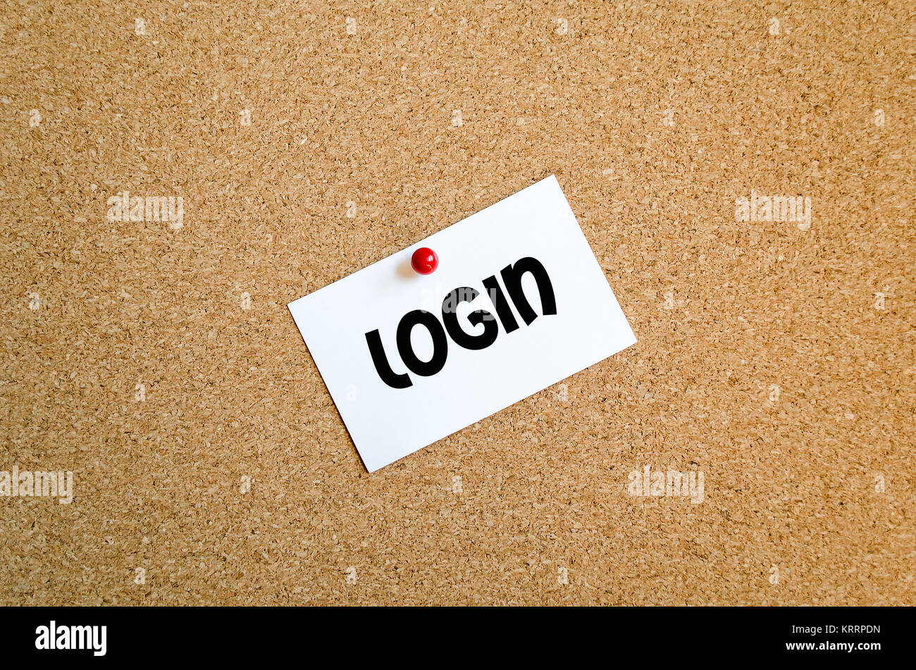 Login text Konzept Stockfoto