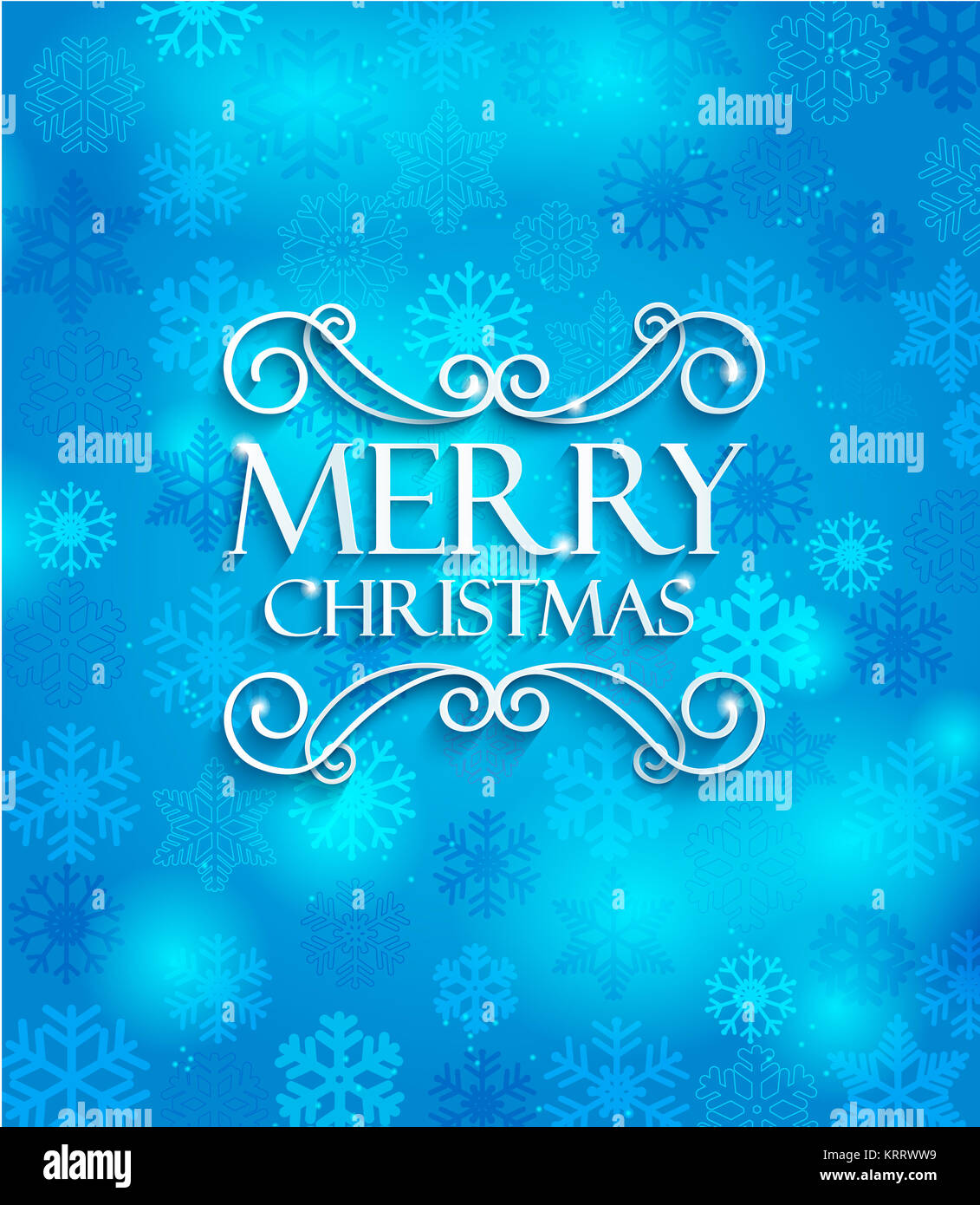 Frohe Weihnachten auf blauem Hintergrund. Stockfoto