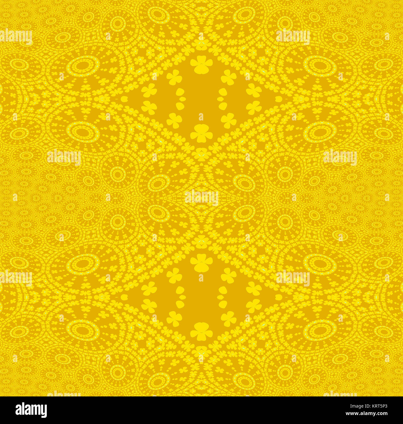 Abstrakte geometrische einfachen Hintergrund. Regelmäßige nahtlose Ornamente mit konzentrischen Kreisen und Rautenmuster in leuchtendem Gelb. Stockfoto