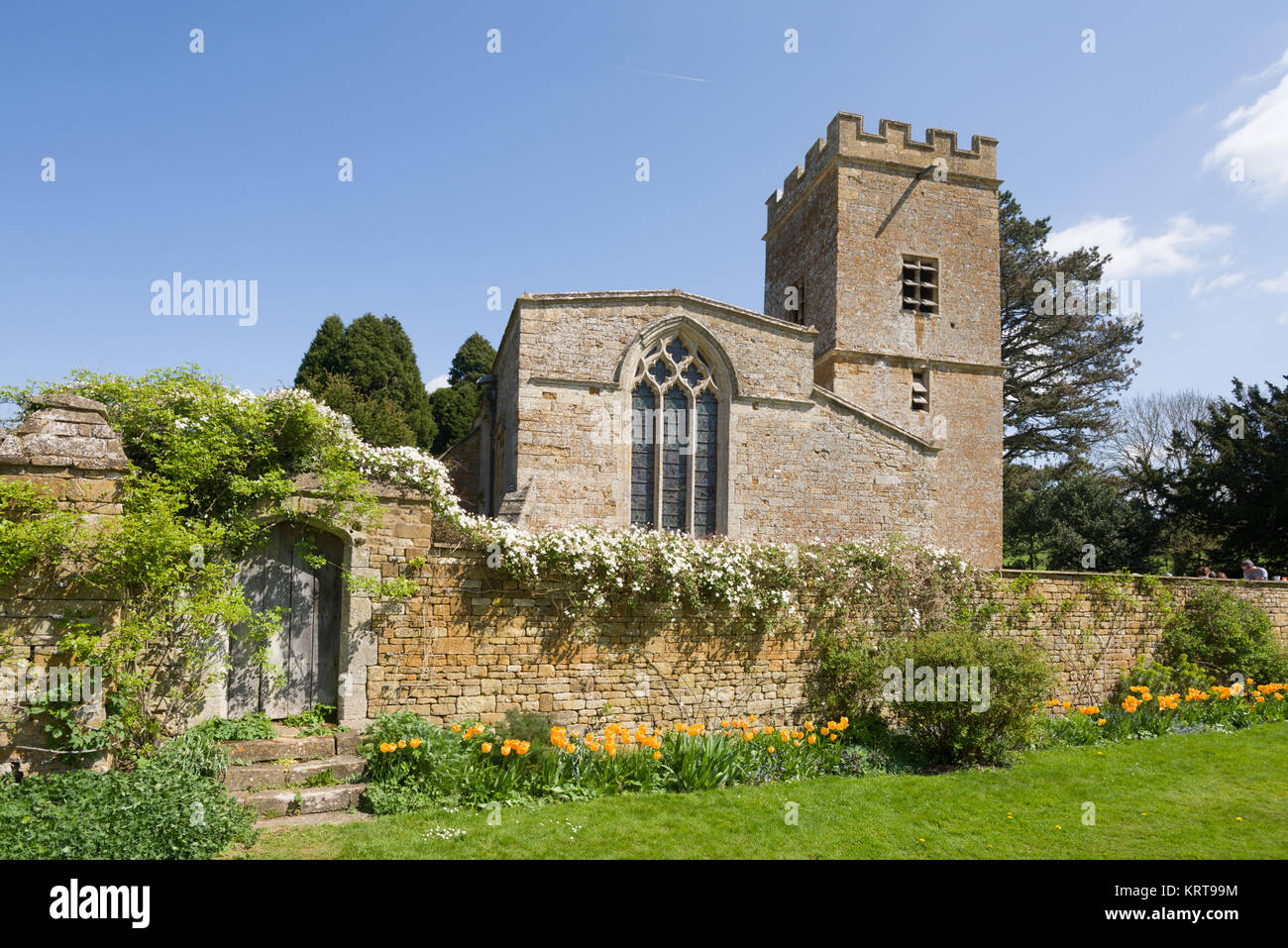 Die Kirche auf dem Gelände des Chastleton Chastleton, Haus, in der Nähe von Moreton-in-Marsh, Oxfordshire, England, Vereinigtes Königreich Stockfoto