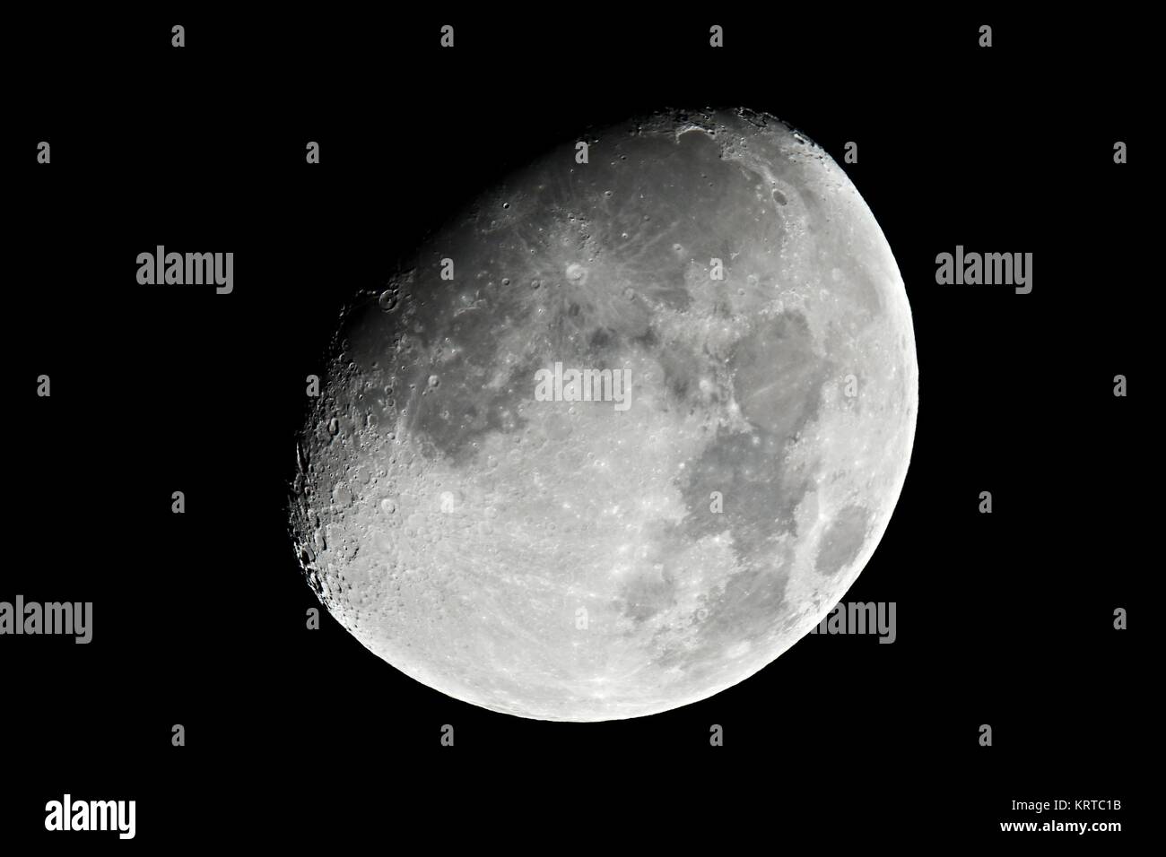 Mond detaillierte Nahaufnahme Stockfoto