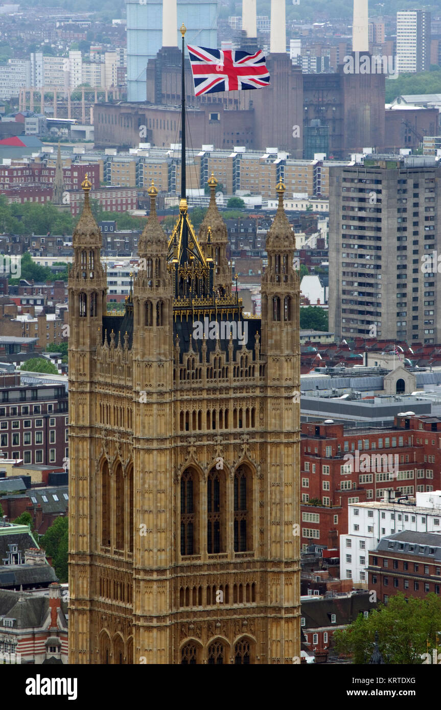 UK Parliament Building Tower in London. Stockfoto