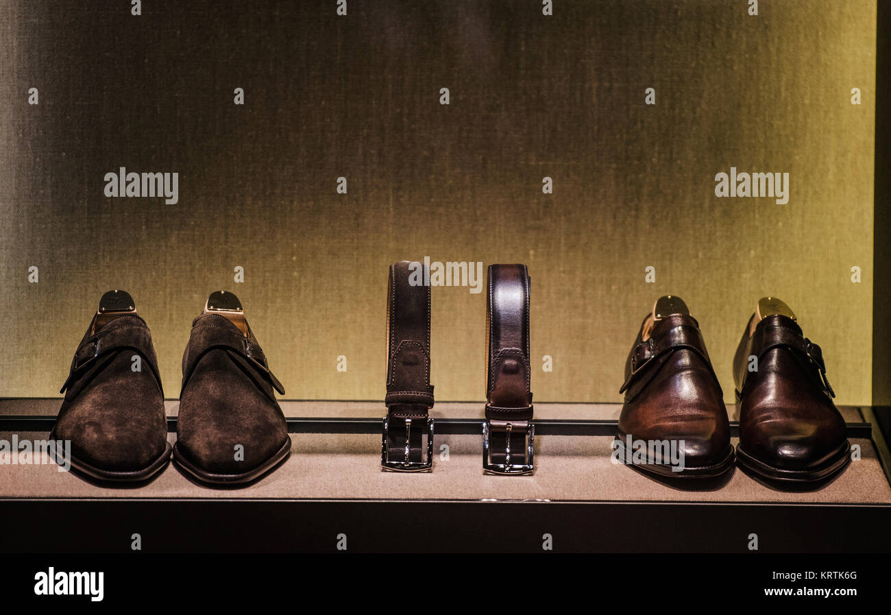 Herrenschuhe und Accessoires Stockfoto