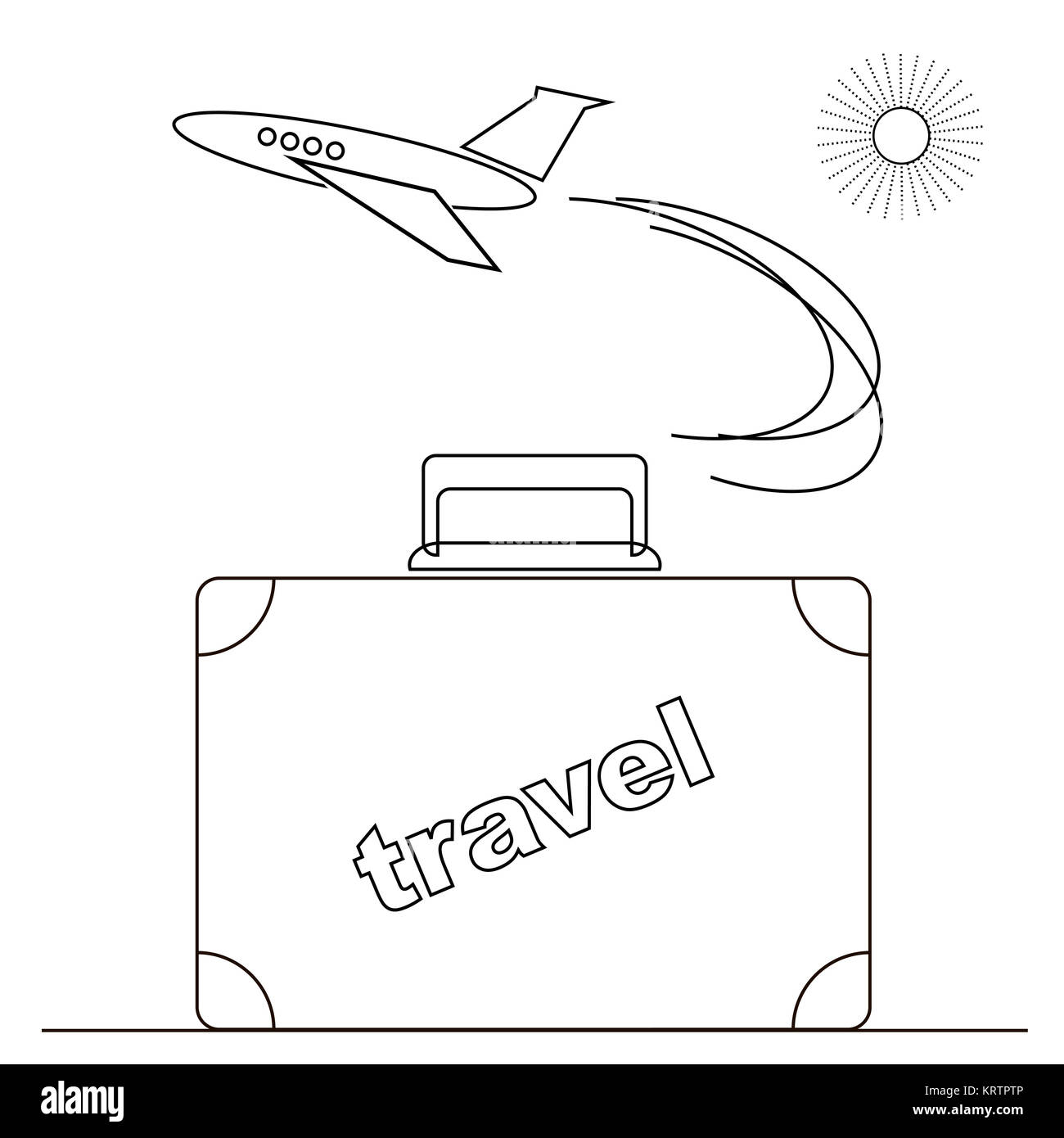 Reisen oder Urlaub lineare Symbol... Stockfoto