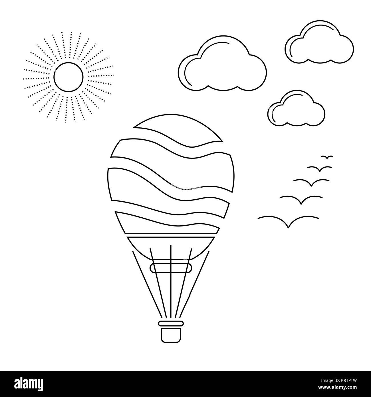 Luft-Ballon-Linear-Symbol Stockfoto Luft-Ballon-Linear-Symbol Stockfoto