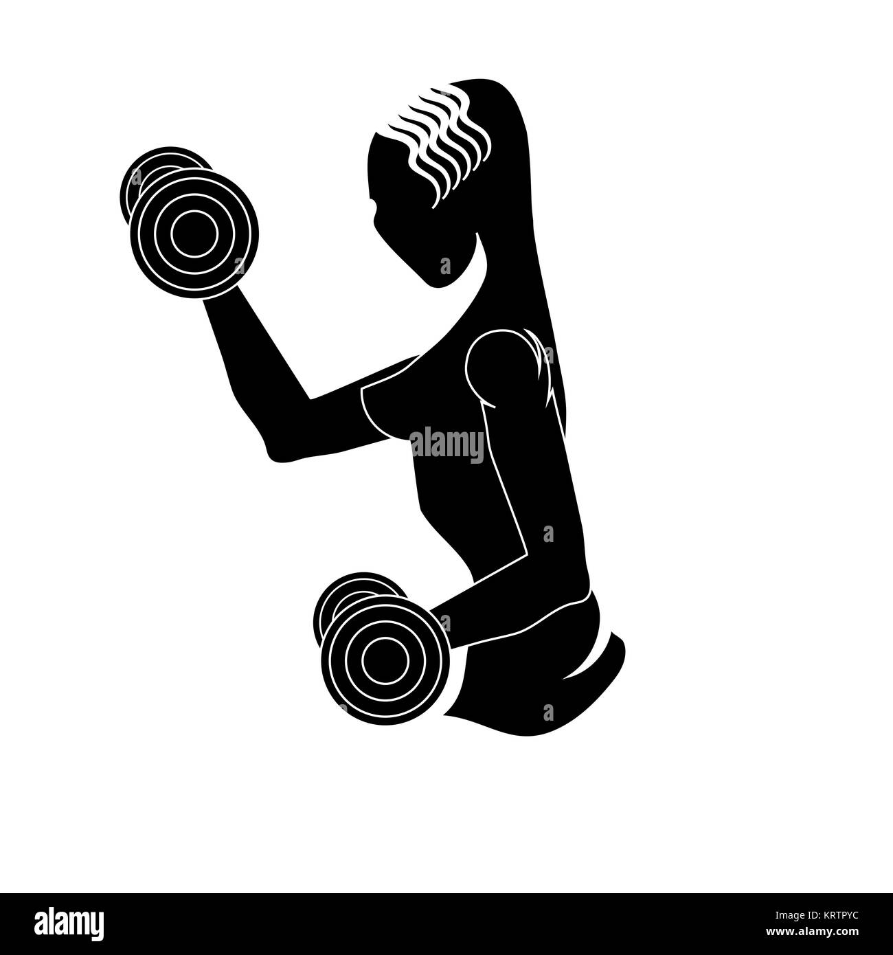 Sport Club-Fitness-Studio-Logo-Design Stockfoto