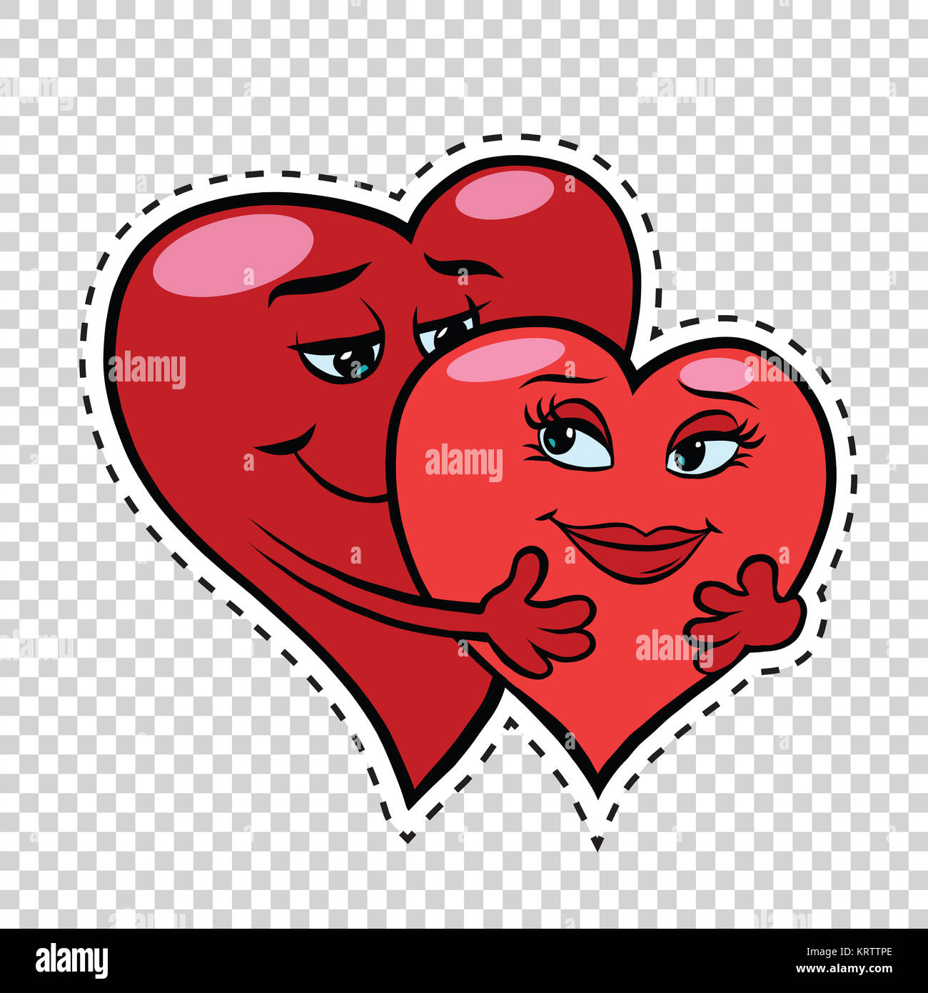 Liebespaar Umarmung rote Herzen Valentines Stockfoto