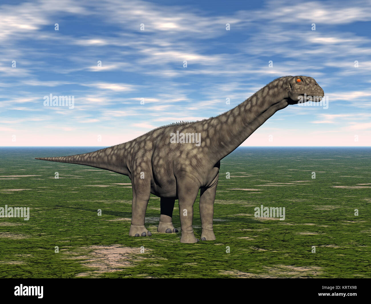 Dinosaurier auf dem Feld Stockfoto