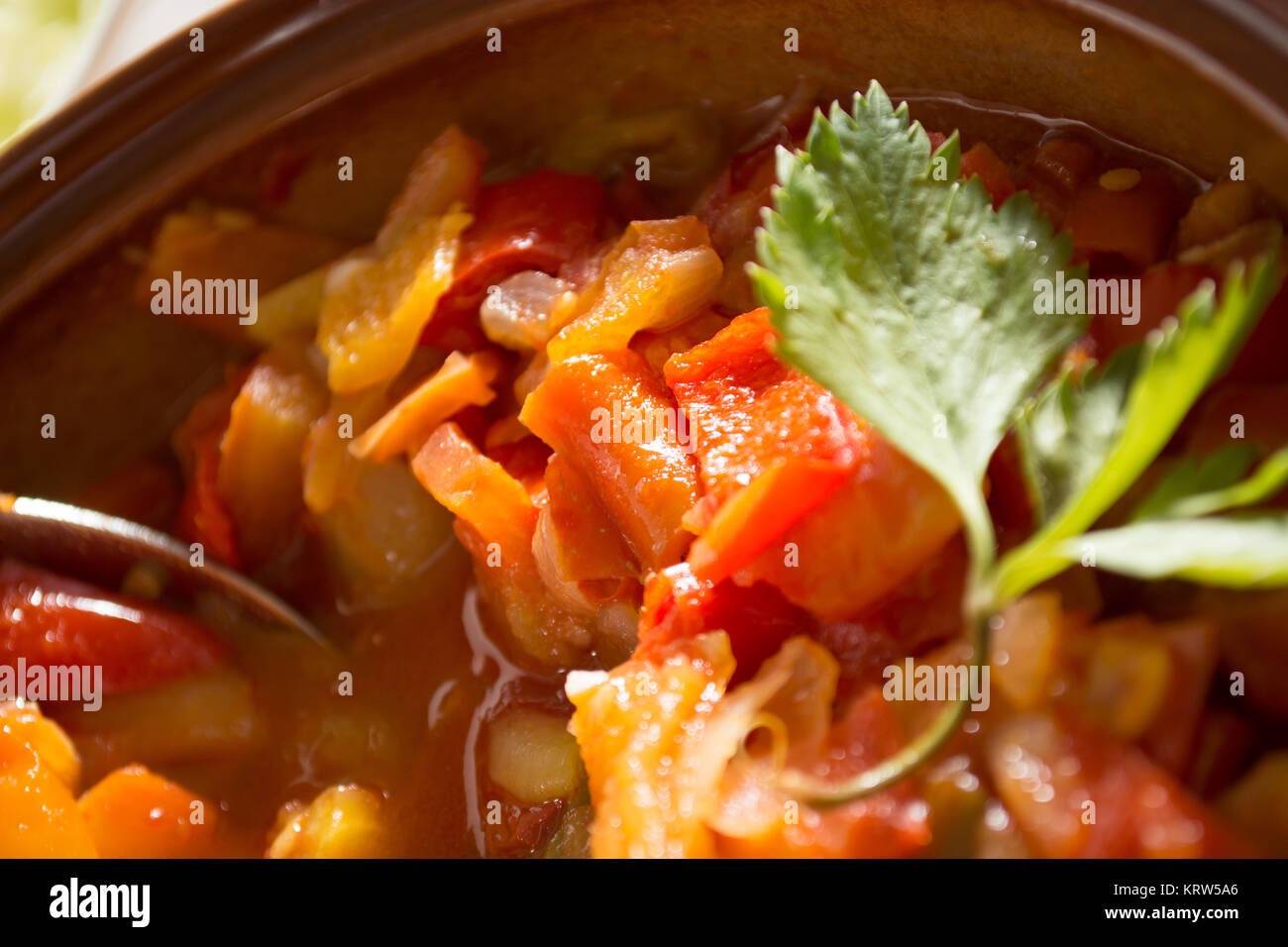 Nahaufnahme von Vegan-Eintopf Stockfoto